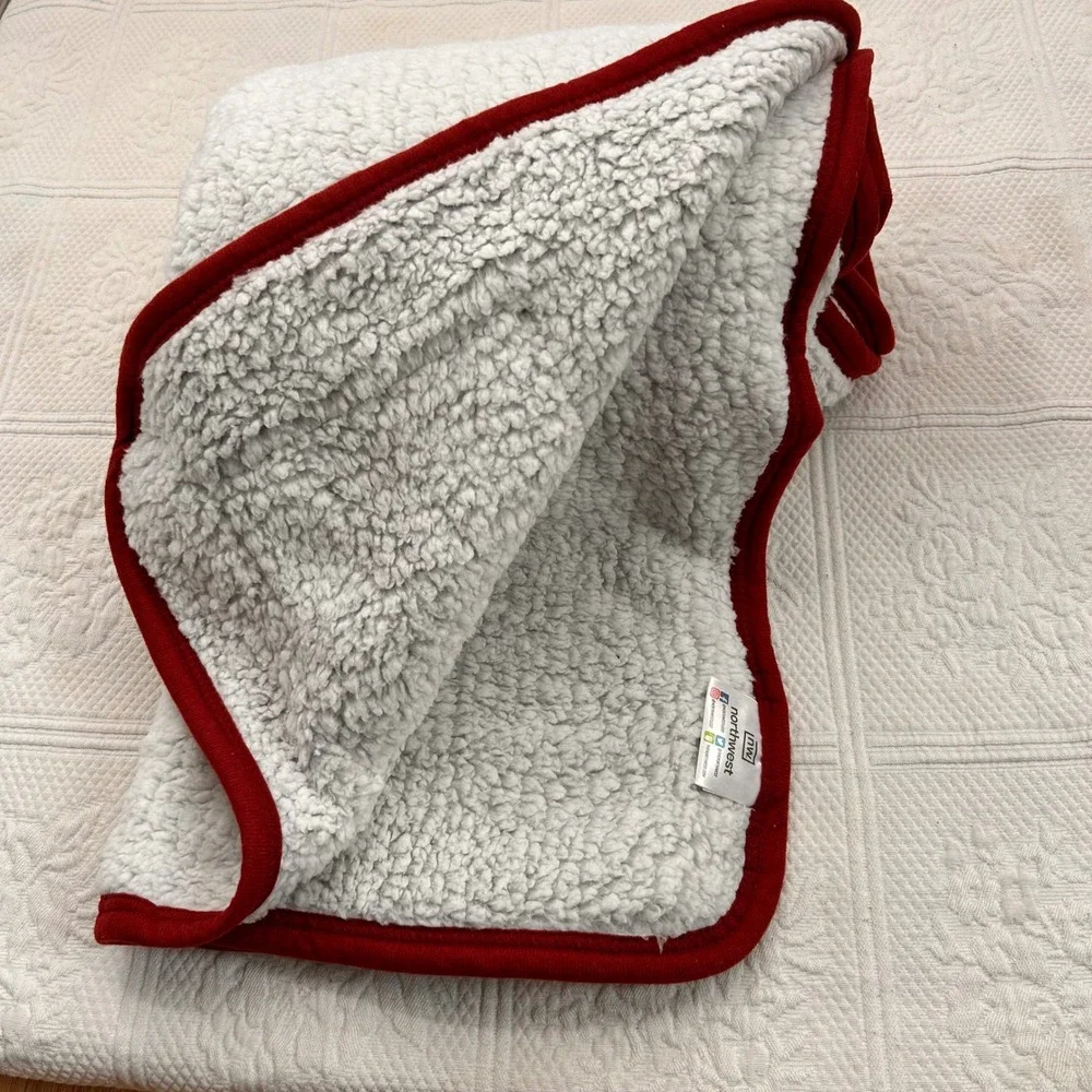 Arizona Cardinals Northwest Sherpa Throw Blanket NFL White Red Fleece Plush